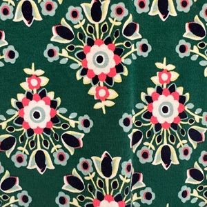 Green patterned Boden dress with bell sleeves. Size US8